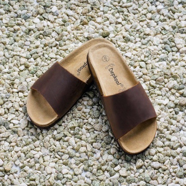 Dép bảng to đế trấu birken da bò thật unisex nam nữ