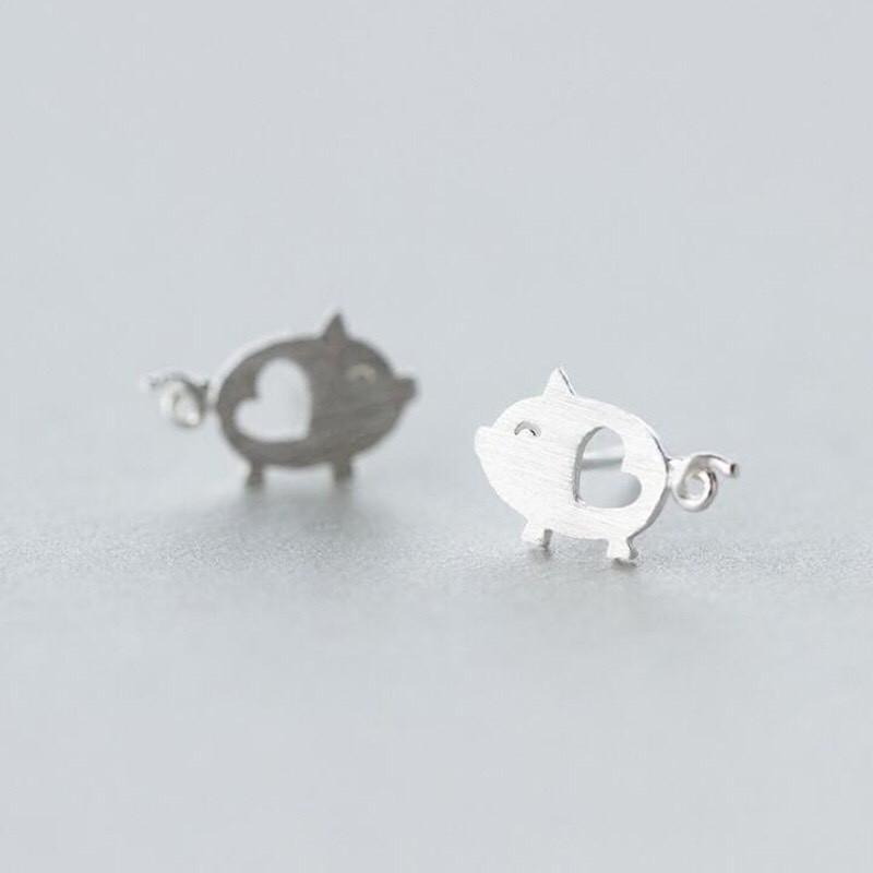 Bông Tai Nữ Hợp Kim Cao Cấp ERASHOP 000715 - Heo Tim Đơn Giản, Dễ Thương, Phù Hợp Đeo Hằng Ngày, Đi Chơi Siêu Rẻ Đẹp