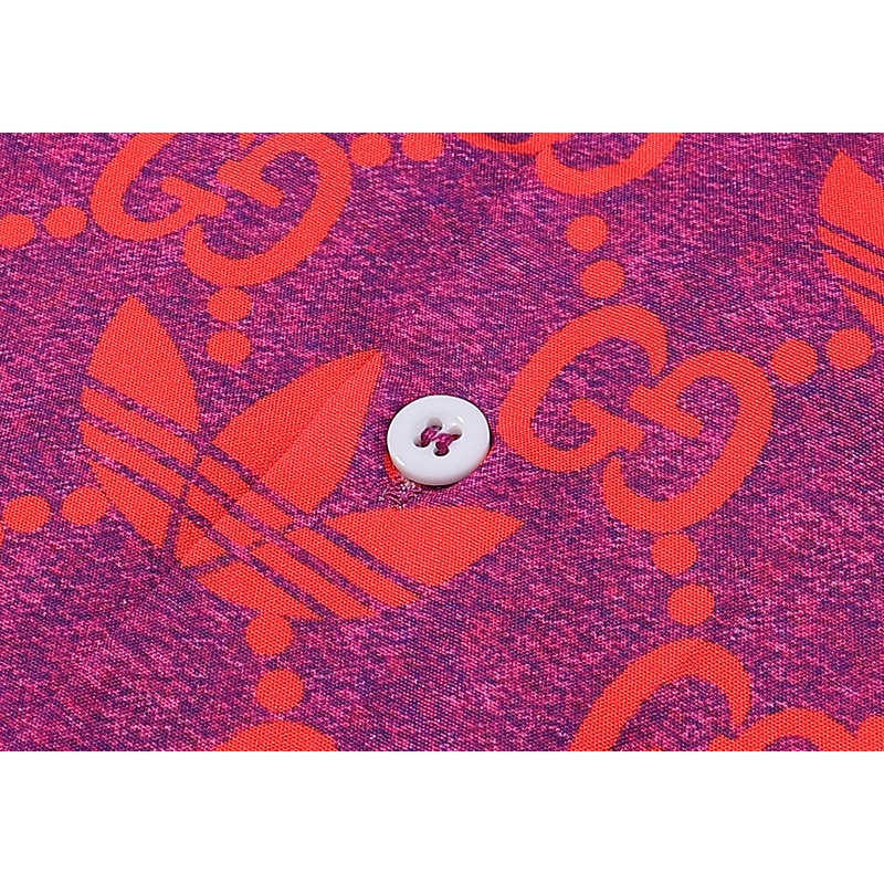 Áo Sơ Mi Ngắn Tay In Họa Tiết Cỏ Bốn Lá Phong Cách retro Đường Phố Thời Trang