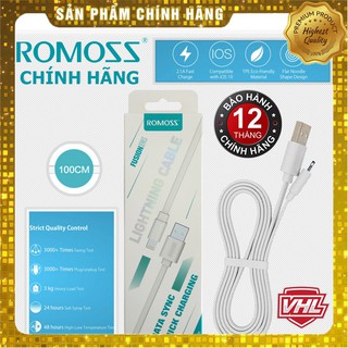 Cáp sạc ROMOSS Lightning cao cấp - dây dẹp Phân phối chính hãng
