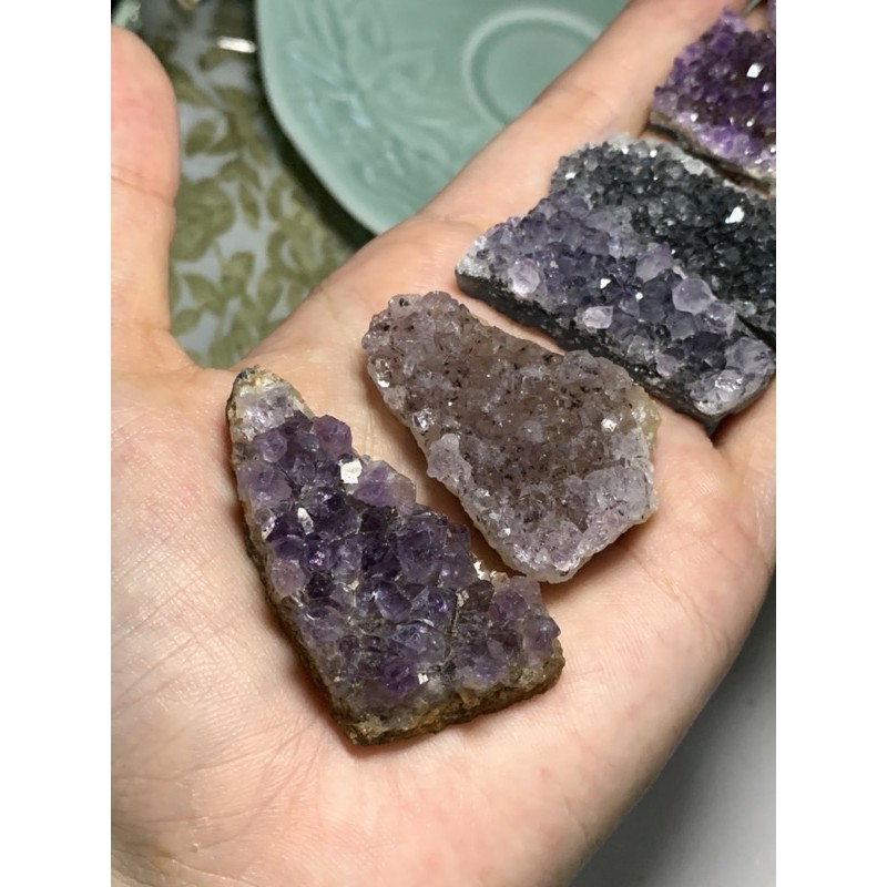 Vỉ đá tím mini thiên nhiên - Natural Amethyst Cluster - Đá th anh thanh tẩy