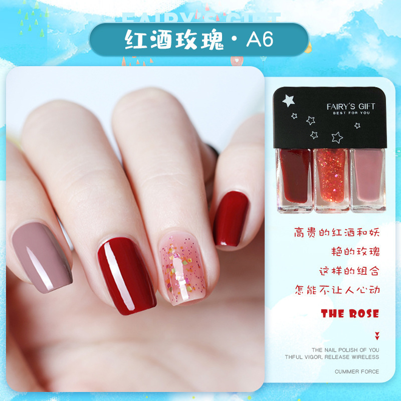 Set 3 món nhũ sơn móng tay Fairys Gift dễ thương nail nhiều màu