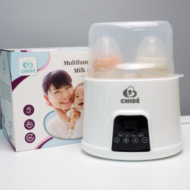 Máy hâm sữa đôi CHIBE- CB017, máy hâm cháo cho bé, giã đông, tiệt trùng đa chức năng, chính hãng - bảo hành 12 tháng