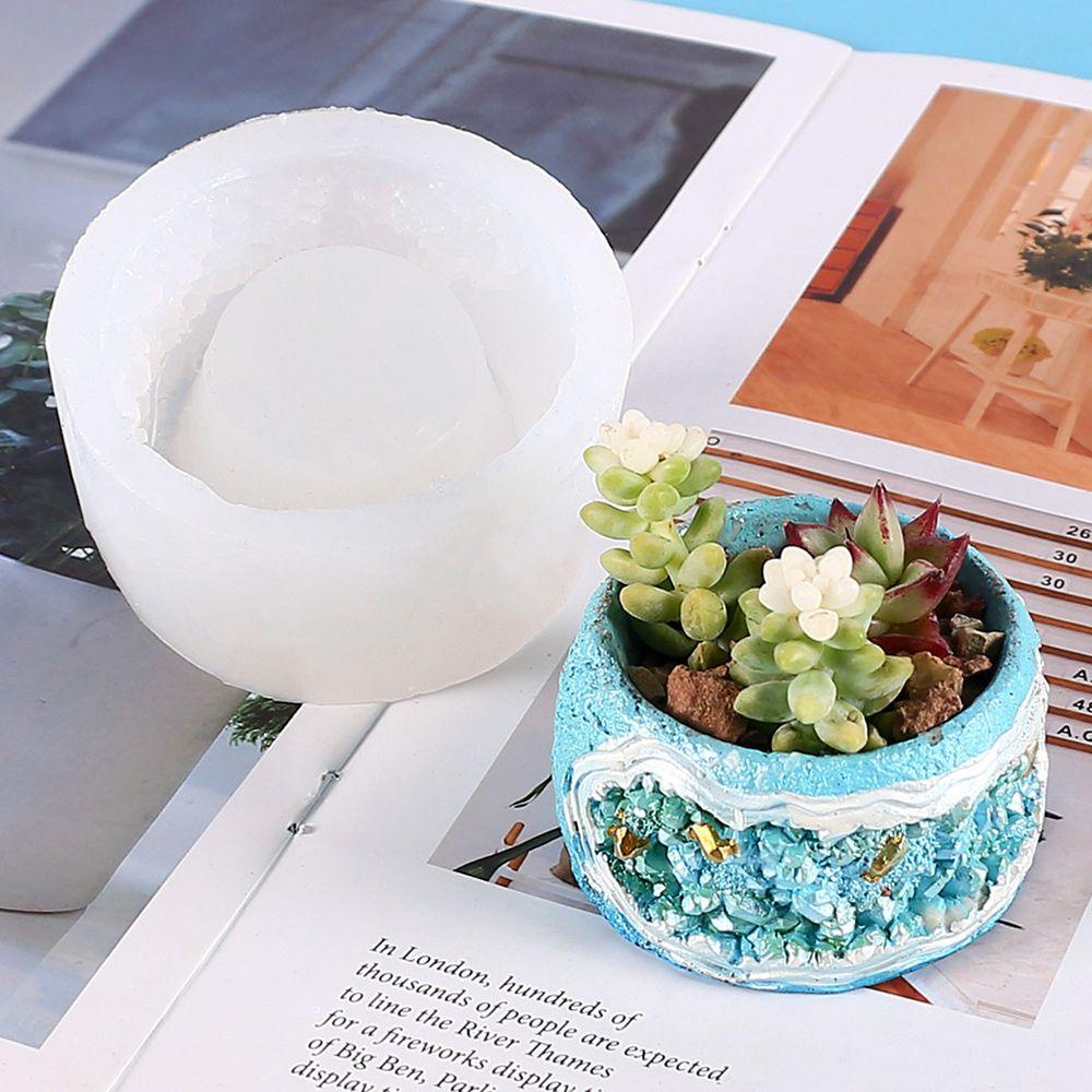 LONTIME Khuôn Silicone Tạo Hình Làm Chậu Hoa / Nến Bằng Resin
