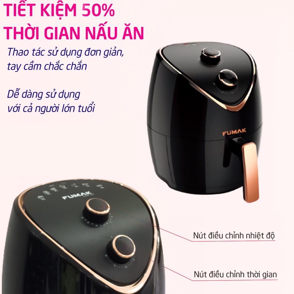 Nồi chiên không dầu 5.5L Fumak FM2055, bảo hành 18 tháng