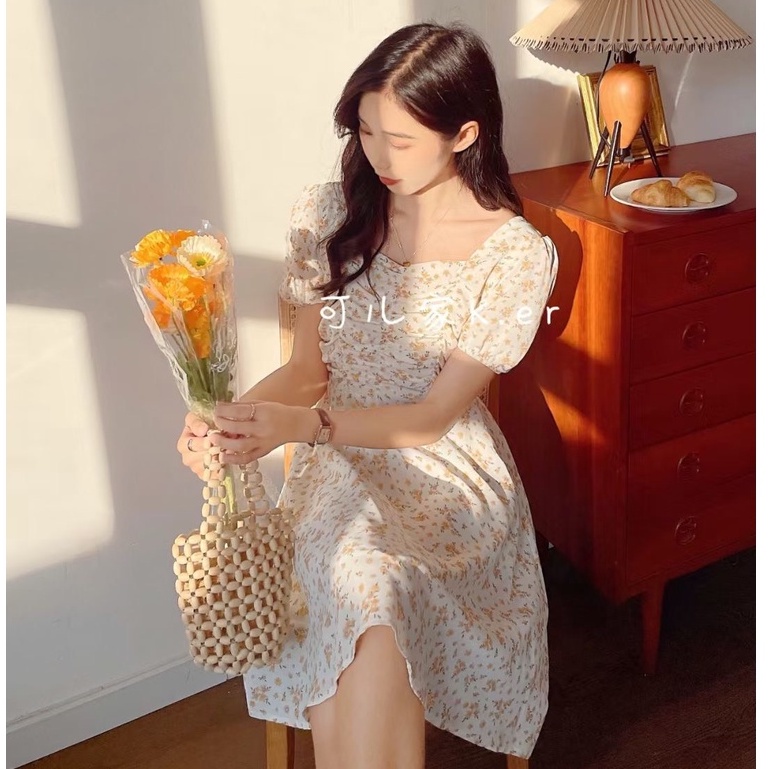 Váy hoa nhí nhún ngực họa tiết chùm hoa xinh Ker Ulzznag style 🌹 Hàng Quảng Châu