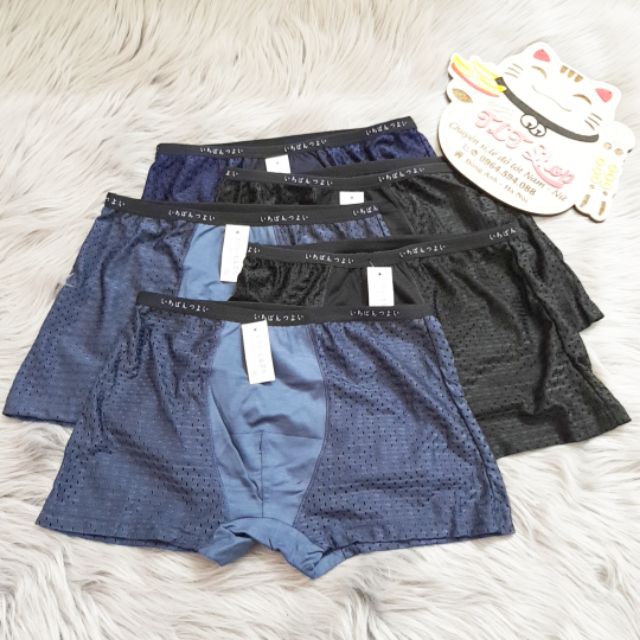 HỘP 5 QUẦN LÓT NAM BOXER ĐÙI MUJI THÔNG HƠI THOÁNG MÁT