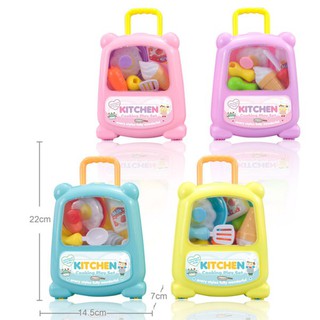 Children Simulation Portable Suitcase Cutting Toys Kit Educational Play House