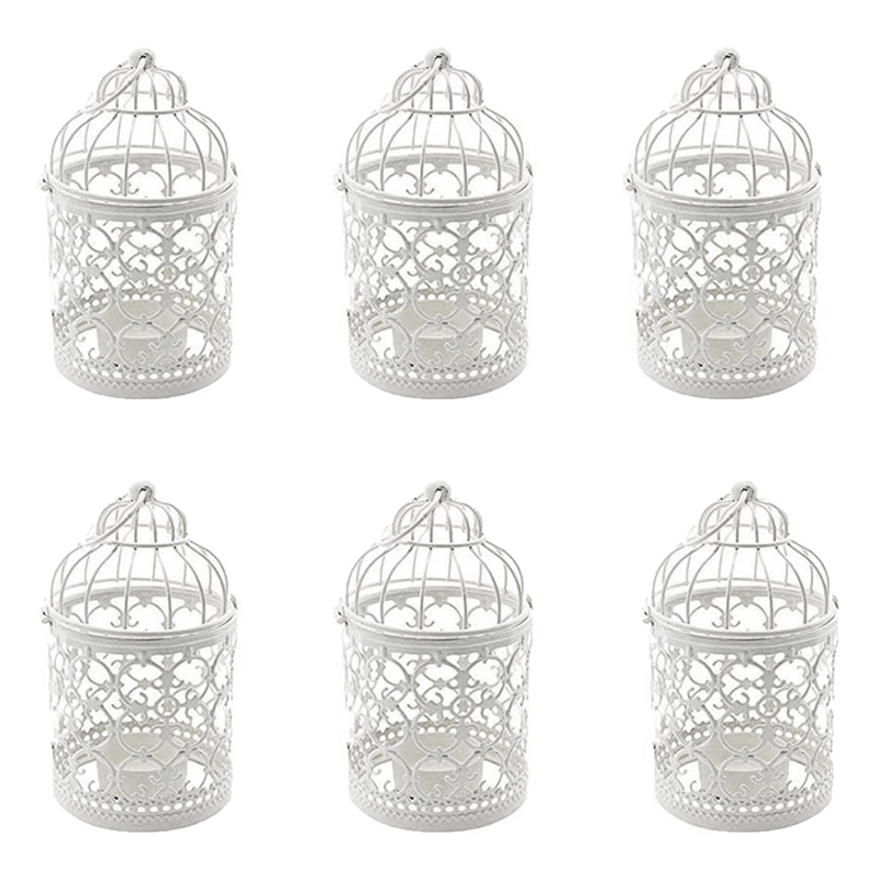 Set 6 Lồng Đèn Treo Bằng Kim Loại Phong Cách Vintage Trang Trí Tiệc Cưới