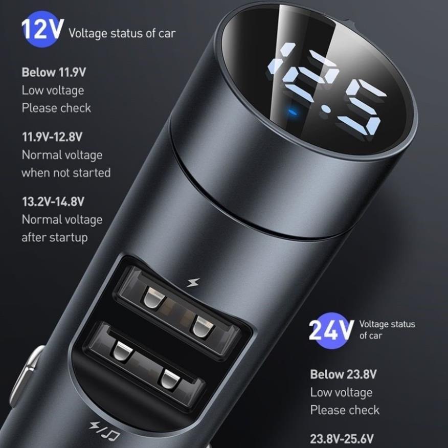 Baseus -BaseusMall VN Tẩu sạc đa năng dùng cho xe ô tô Baseus Energy Column Car Wireless MP3 Charger