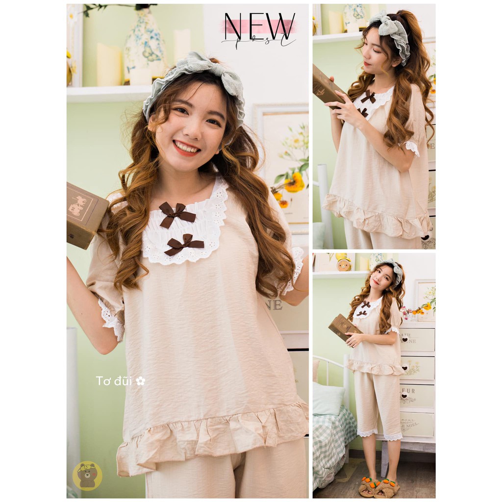 Đồ bộ vải đũi dễ thương (40-60kg) | BigBuy360 - bigbuy360.vn