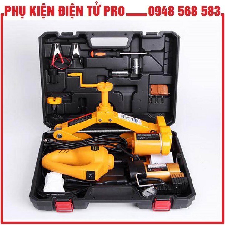 Bộ Kích Lốp Nâng Gầm Xe Hơi Bằng Điện + Súng Tháo Đai Ốc + Bơm