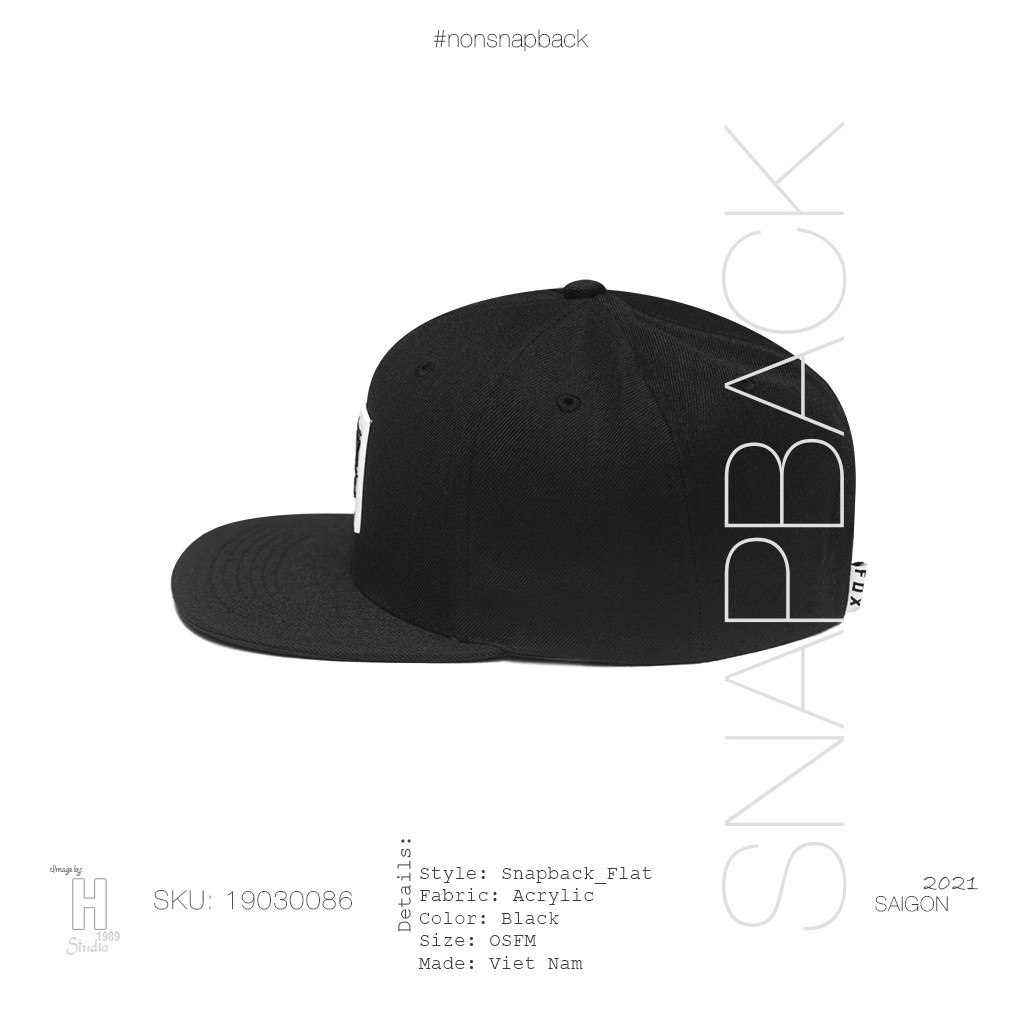 Mũ snapback thời trang nam màu đen cao cấp logo FOX vải màu đen hàng chất lượng tiêu chuẩn xuất khẩu khóa gài bấm