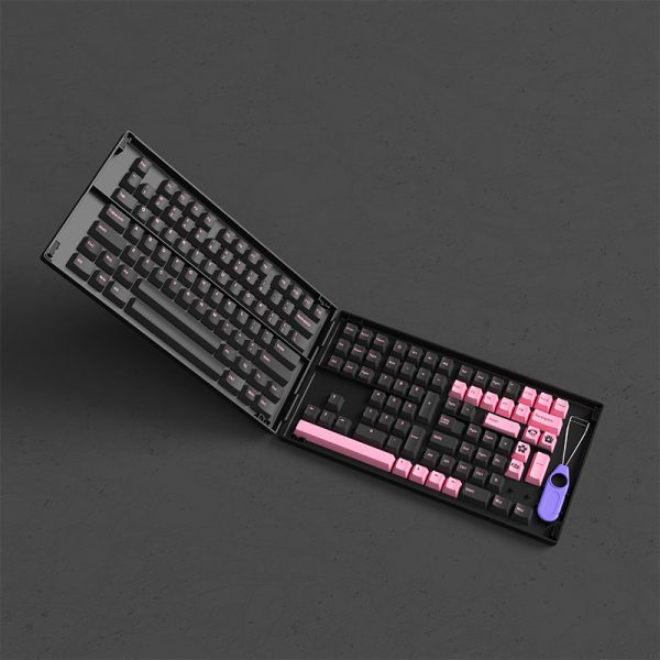 Keycap Cho Bàn Phím Cơ Akko Set – Black Pink (PBT Double-Shot/Cherry profile/229 nút) | Ezpc