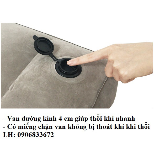 [HCM] [Grab] Gối hơi đệm chân du lịch dùng cả trong văn phòng, oto