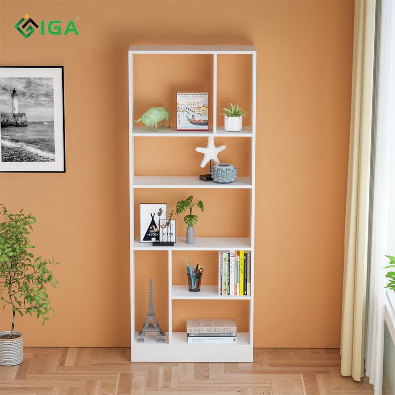 Kệ sách để sàn kệ sách ziczac giá chữ U đa tầng decor phòng khách GP233.01