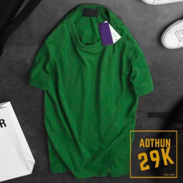 ÁO THUN TRƠN UNISEX XANH RÊU