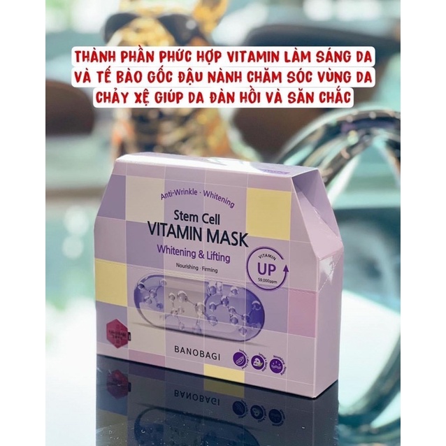 Mặt Nạ Giấy Dưỡng Ẩm Trắng Da Banobagi Stem Cell Vitamin Mask 30ml