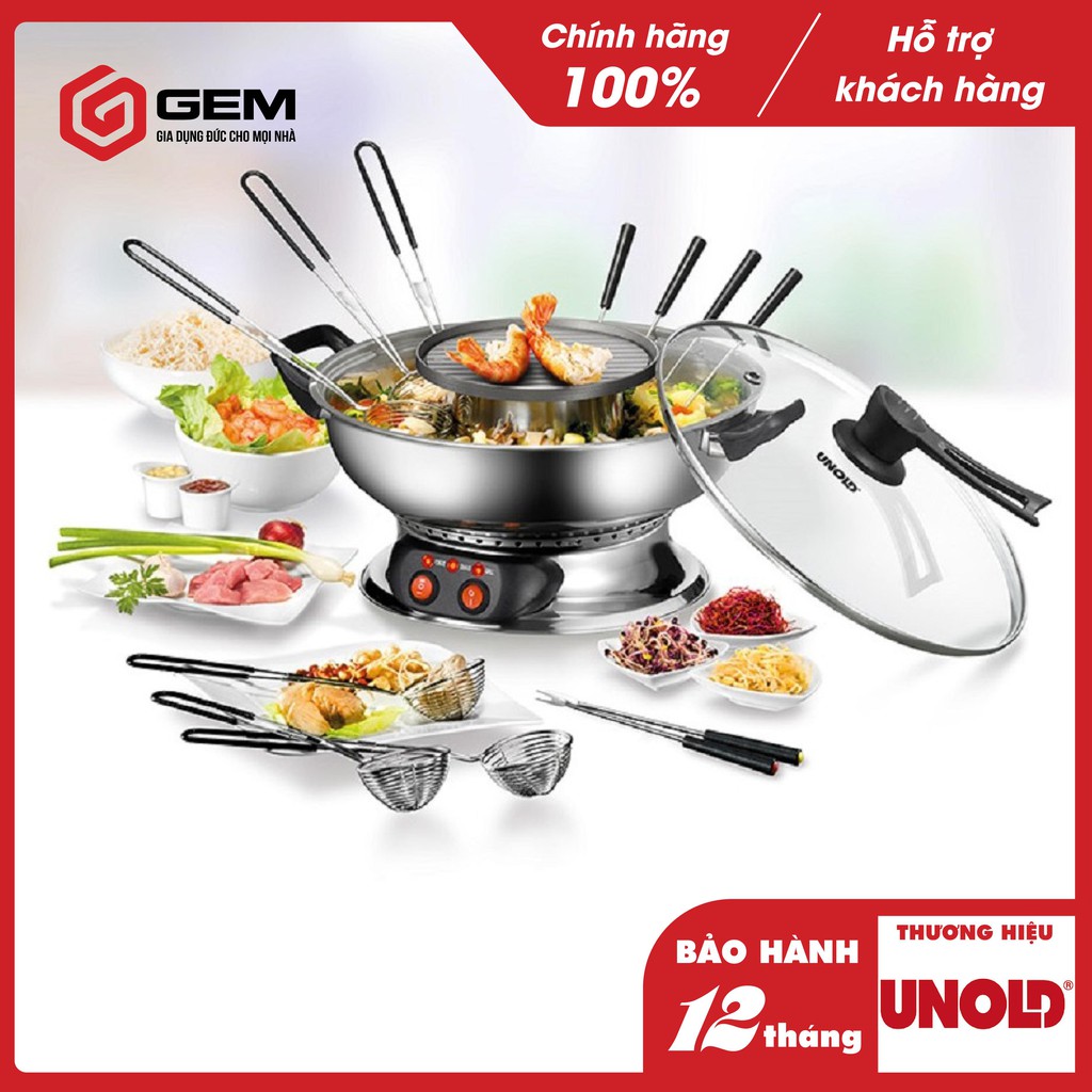 [CHÍNH HÃNG] Nồi lẩu nướng UNOLD 48746 ASIA 2 tầng