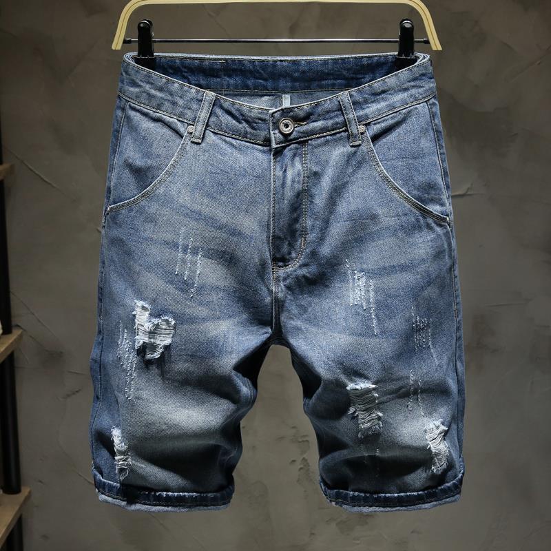 Quần Short Denim Ống Rộng Nhiều Túi Phong Cách Nhật Bản Dành Cho Nam