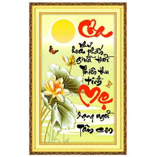 Tranh gắn đá cha mẹ df100 44x70cm