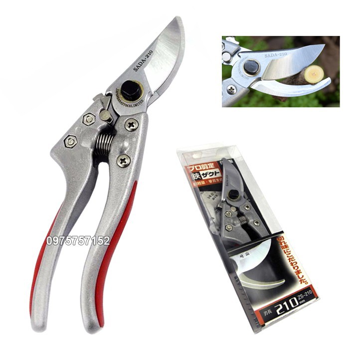 Kéo cắt cành cây SADA 210mm Nhật Bản - Kéo cắt cành sắc vĩnh viễn Nhật SADA-210