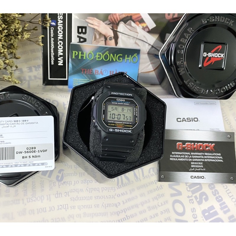 Đồng hồ nam dây nhựa G-SHOCK Casio chính hãng Anh Khuê DW-5600E-1VDF