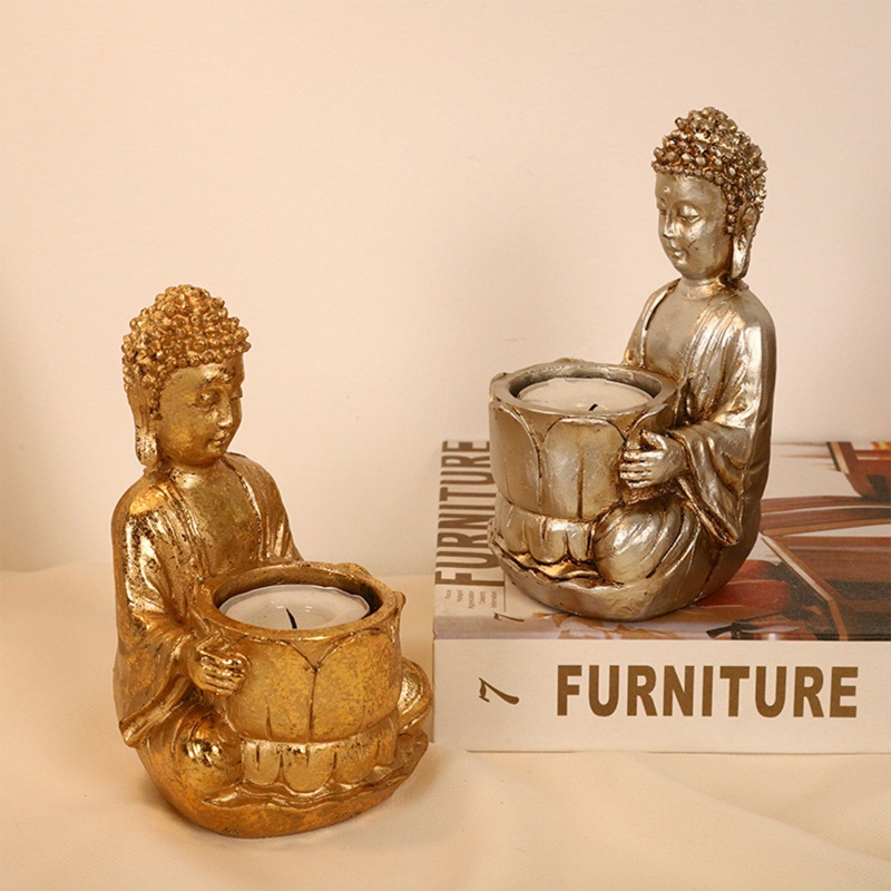 Giá Đỡ Đèn Cầy Bằng Nhựa Resin Phong Cách Phật Giáo Độc Đáo Trang Trí Nhà Cửa / Văn Phòng /