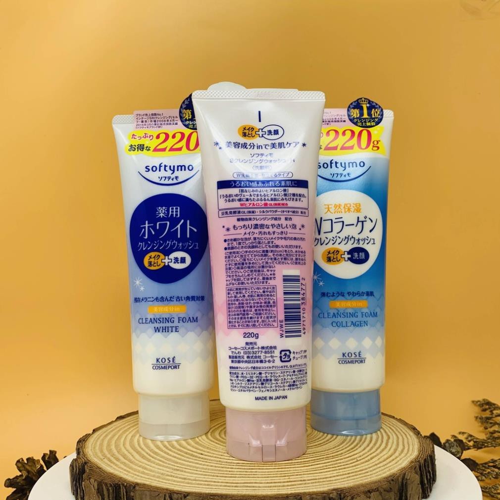 Sữa rửa mặt KOSE Softymo sữa rửa mặt Collagen White Hyaluronic Acid 220g Kamino Shop | BigBuy360 - bigbuy360.vn