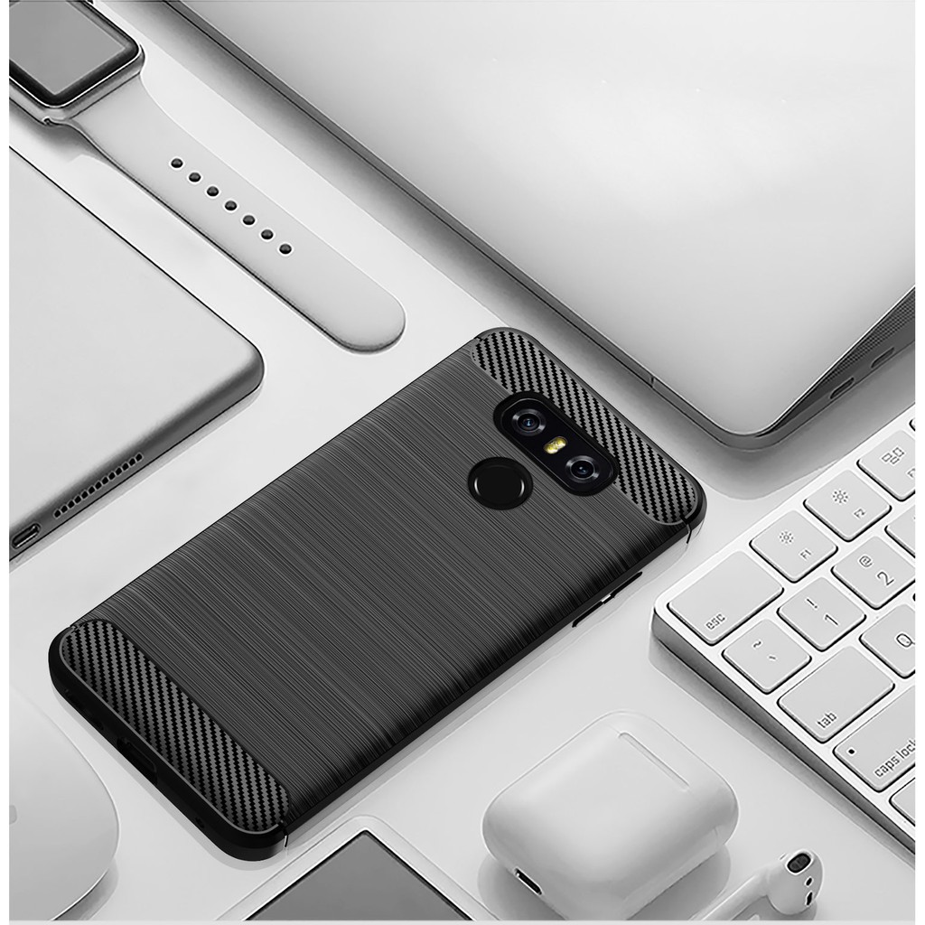 Ốp lưng LG G6 G7 G8 G8S V30 V40 V50 V60, Ốp silicon mềm Carbon phay xước chống sốc cho LG G6 G7 G8 G8S V30 V40 V50 V60