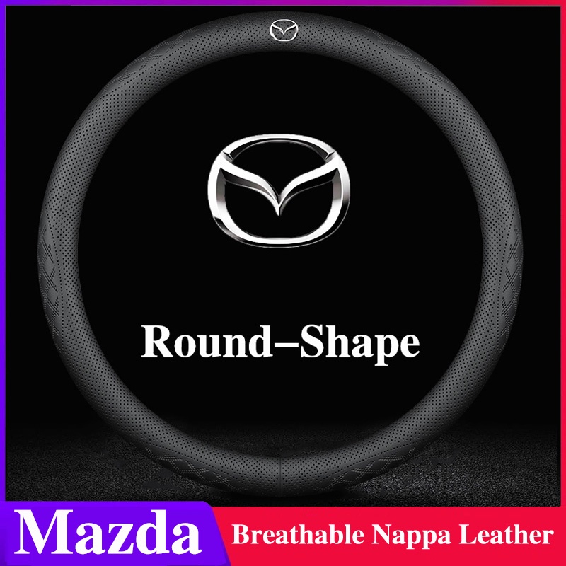 Bao Da Bọc Vô Lăng Xe Hơi Thiết Kế Siêu Mỏng Thoáng Khí Cho Mazda 2 3 5 6 8 CX5 CX7 CX3 CX9 RX Mx30 Atenza AXELA BT-50