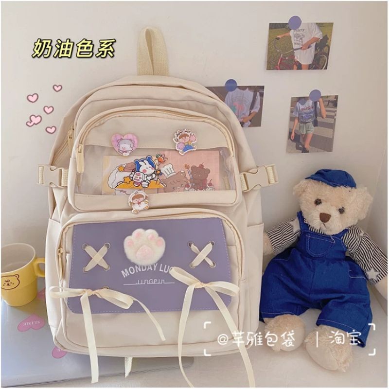 Balo Ulzzang Hàn Quốc Thời Trang Đi Học Đi Chơi -NIKO-  Phối