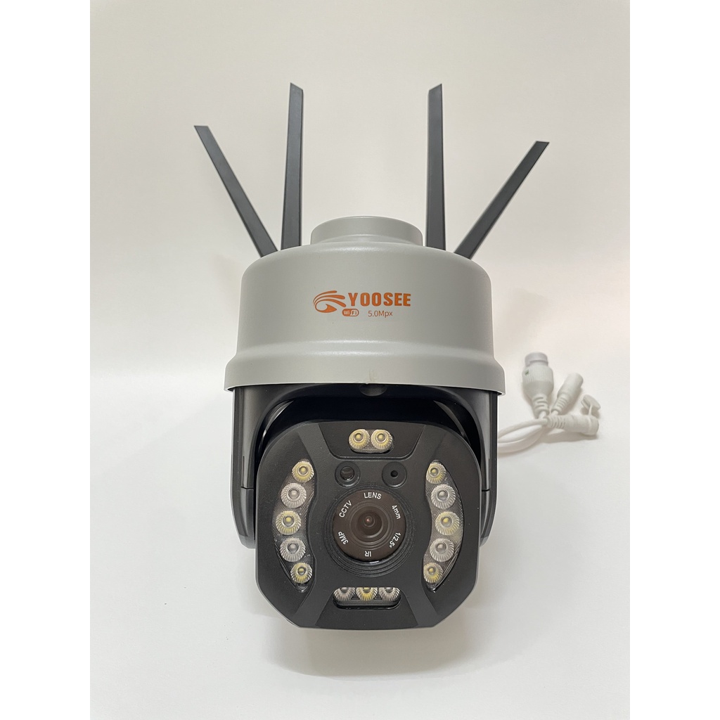Camera wifi yoosee 4 râu 17 Led FULL HD 5.0Mpx Siêu nét chuyên dụng ngoài trời Xoay 360 BH 5 năm