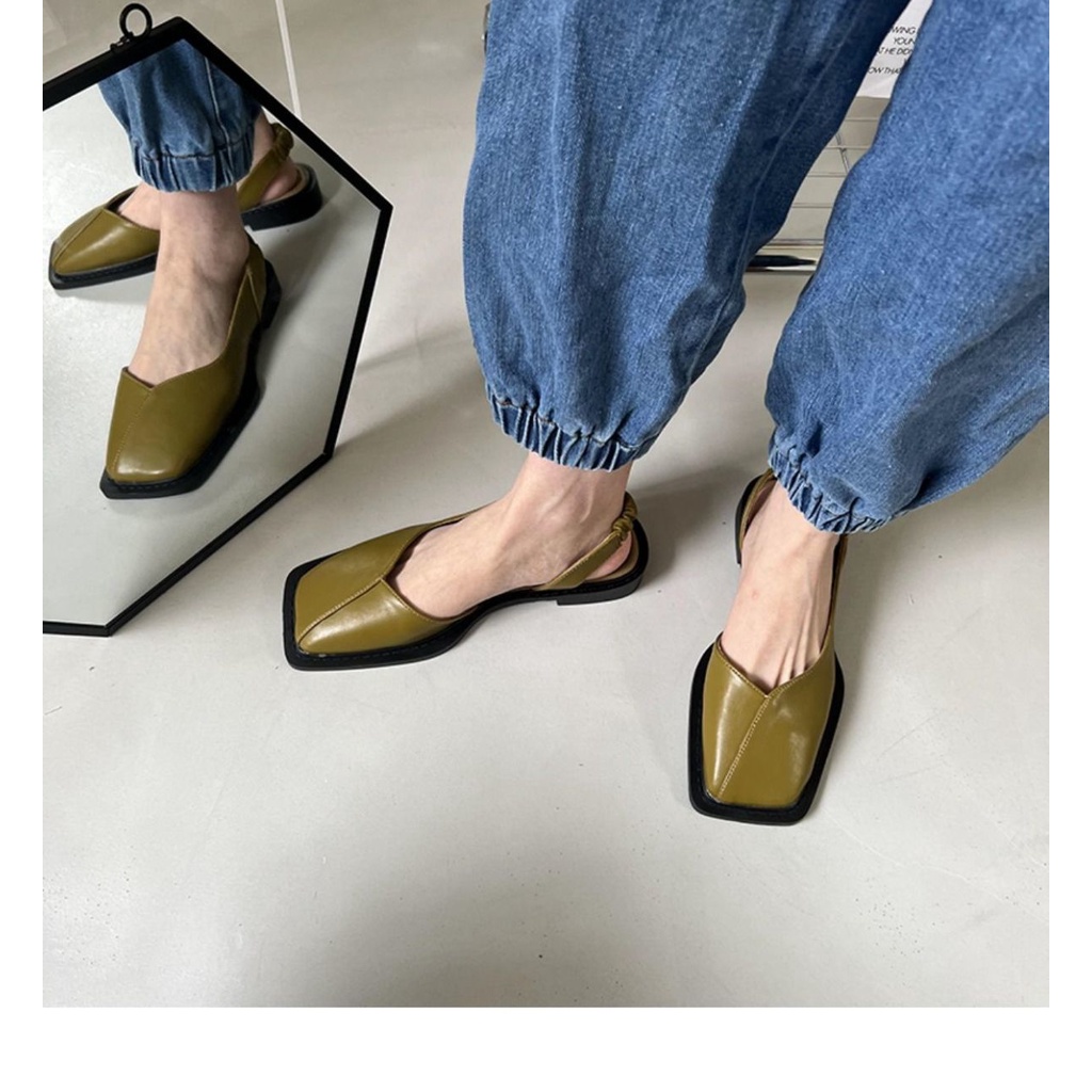 Giày Sandal Mũi Vuông Size Lớn 35-43 41 Thời Trang Pháp Cổ Điển Dành Cho Nữ / Size 42