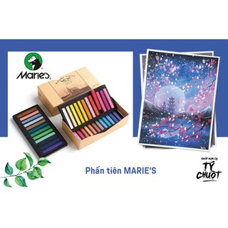 [ tychuotart ] Combo Phấn tiên Marie's 24 màu + Sổ vẽ canson truyền thống
