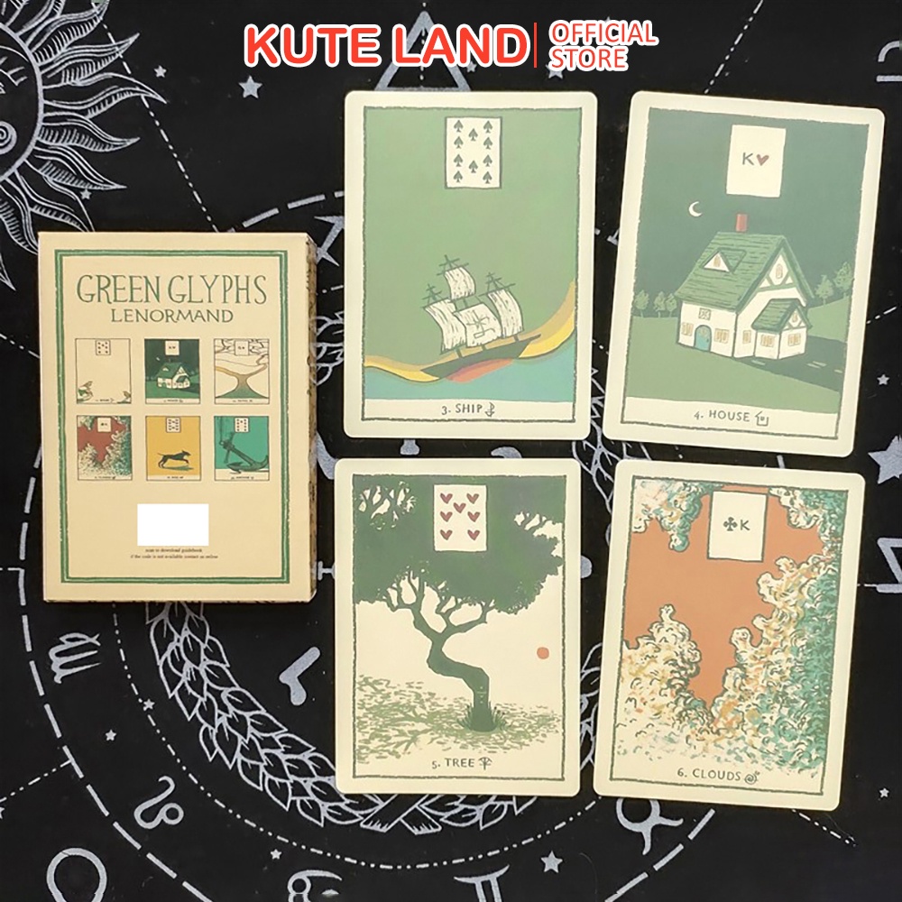 Bộ Bài Lenormand Green Glyphs Tặng Đá Thanh Tẩy C186