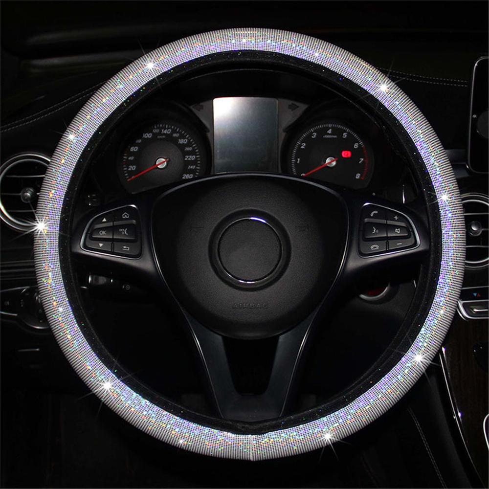 Vỏ Bọc Vô Lăng Xe Hơi Co Giãn Nhiều Màu Lấp Lánh Chống Trượt 38cm