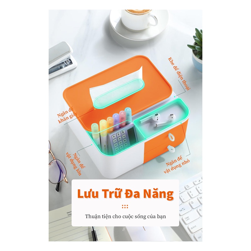Hộp đựng khăn giấy STUKI KEGIAYT2 đa năng tiện lợi, nhựa PP + ABS cao cấp, Bảo Hành 12 Tháng