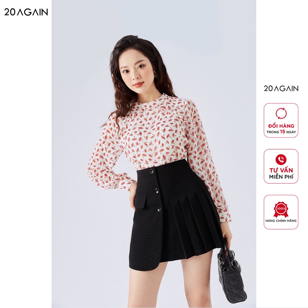 Áo sơ mi nữ dài tay 20AGAIN, thiết kế công sở vải voan cao cấp ASA1687 - Hàng mới về