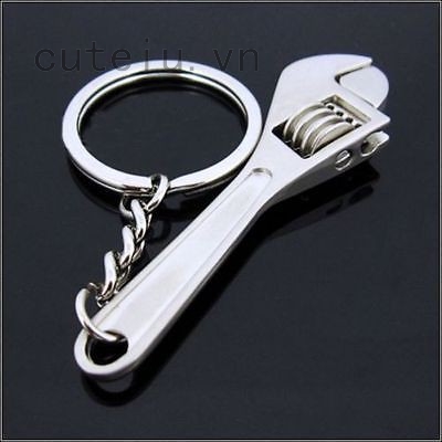 Cờ lê mini bằng kim loại có thể điều chỉnh gắn móc khóa