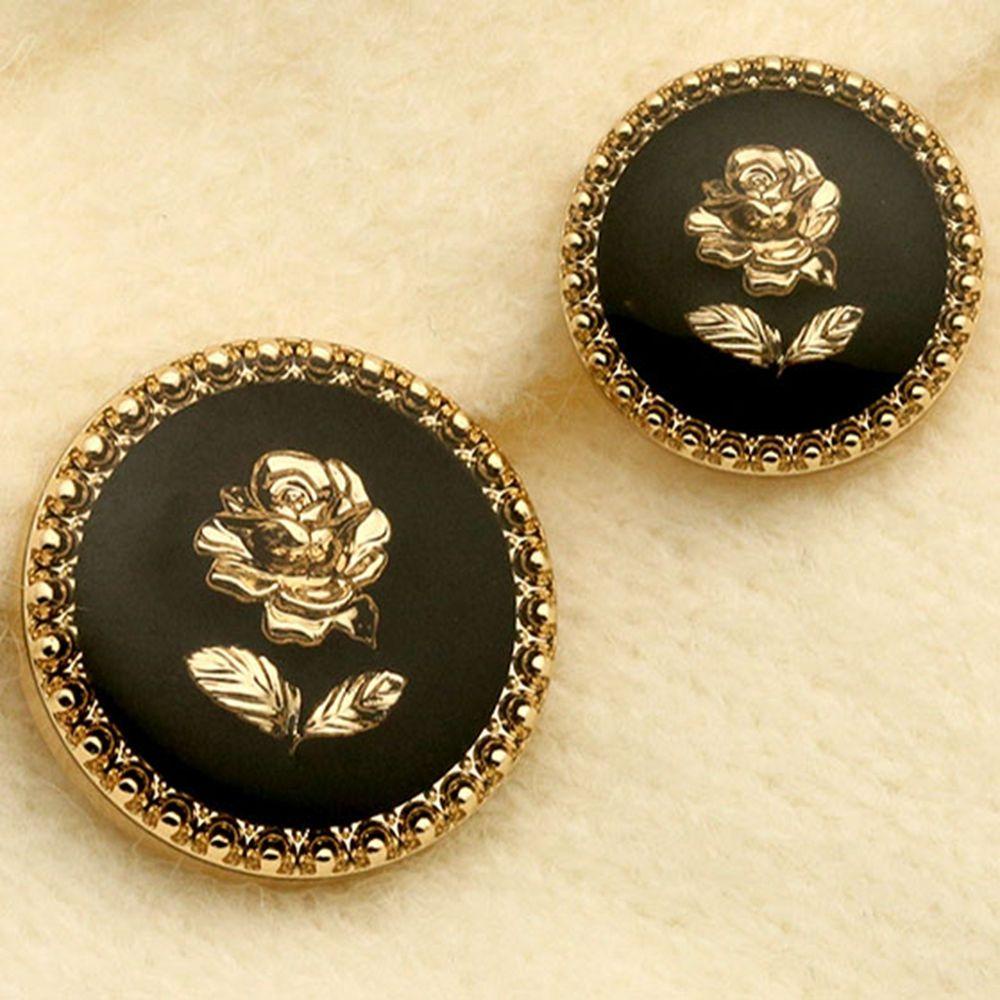 LILYES Bộ 6 Nút Áo Màu Đen Phong Cách Vintage