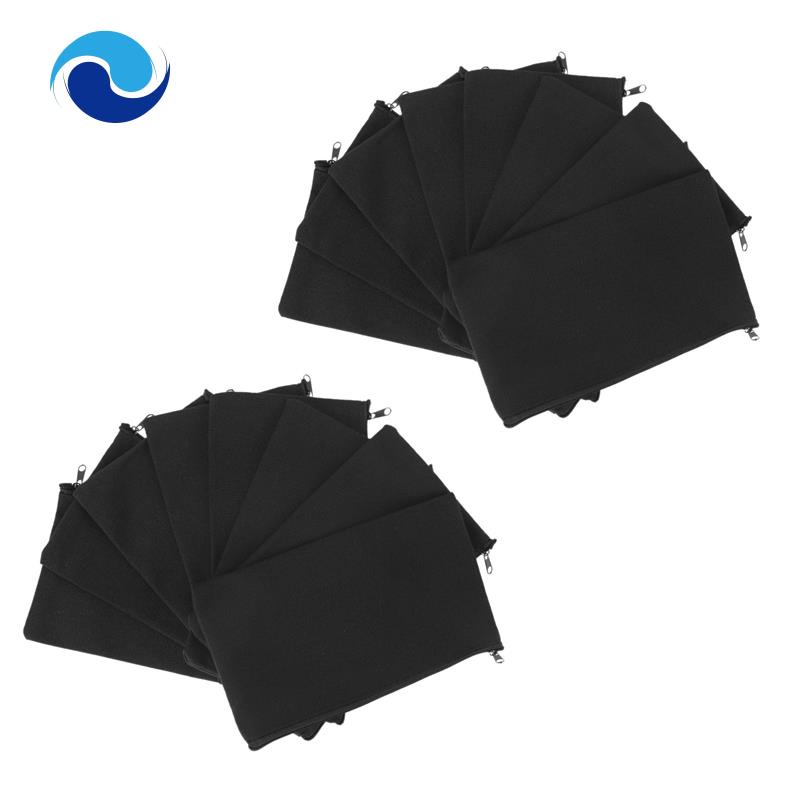 Set 80 Túi Đựng Bút Bằng Vải Canvas Màu Đen Có Khóa Kéo DIY