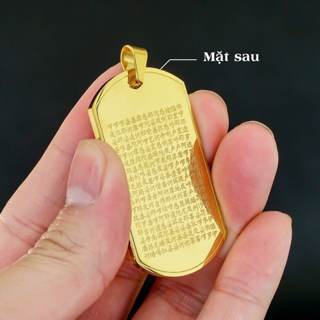 Dây chuyền titan mặt khắc chú đại bi