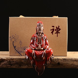 [DECOR] Tượng Quan Thế Âm Bồ Tát gốm tử sa