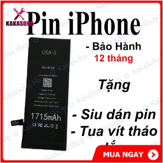 Pin iP USA cho iP 4, 4s, 5, 5s, 5c, 5se, 6, 6plus, 6s, 6s plus, 7, 7plus, 8, 8 plus