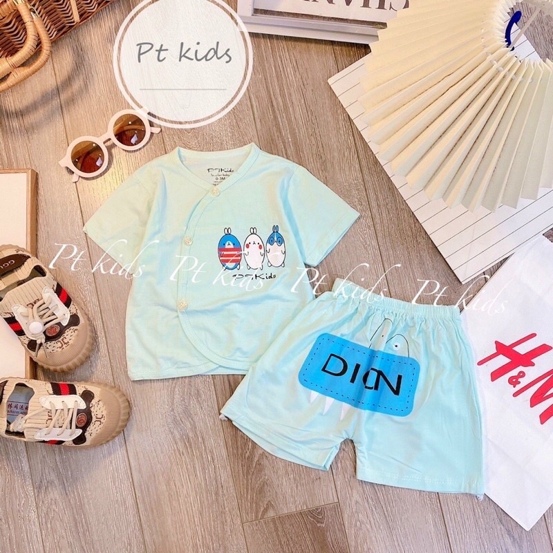 BỘ QUẦN ÁO SƠ SINH CÀI CHÉO TAY NGẮN SIÊU MỀM MẠI