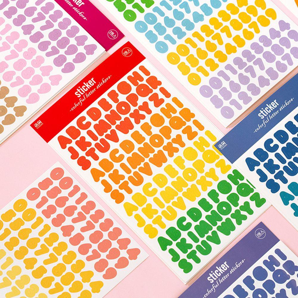 Set 2 Tấm Sticker Dán Trang Trí Sổ Tay / Nhật Ký Hình Chữ Cái Alphabet Dễ Thương