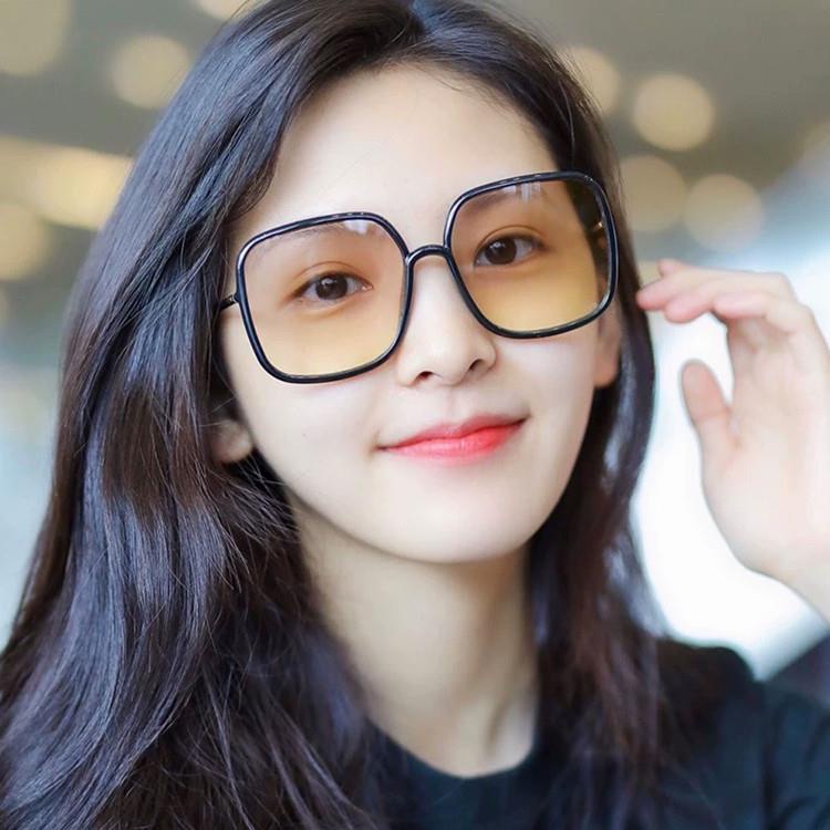 Sunglasses Women's New Glasses Online Celebrity Sunglasses Star Big Frame Slim Anti-UV Sunglasses Women