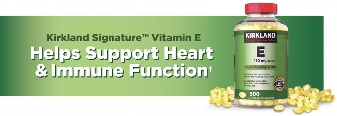 Viên uống Vitamin E 400 IU Kirkland Signature - 500 viên của Mỹ