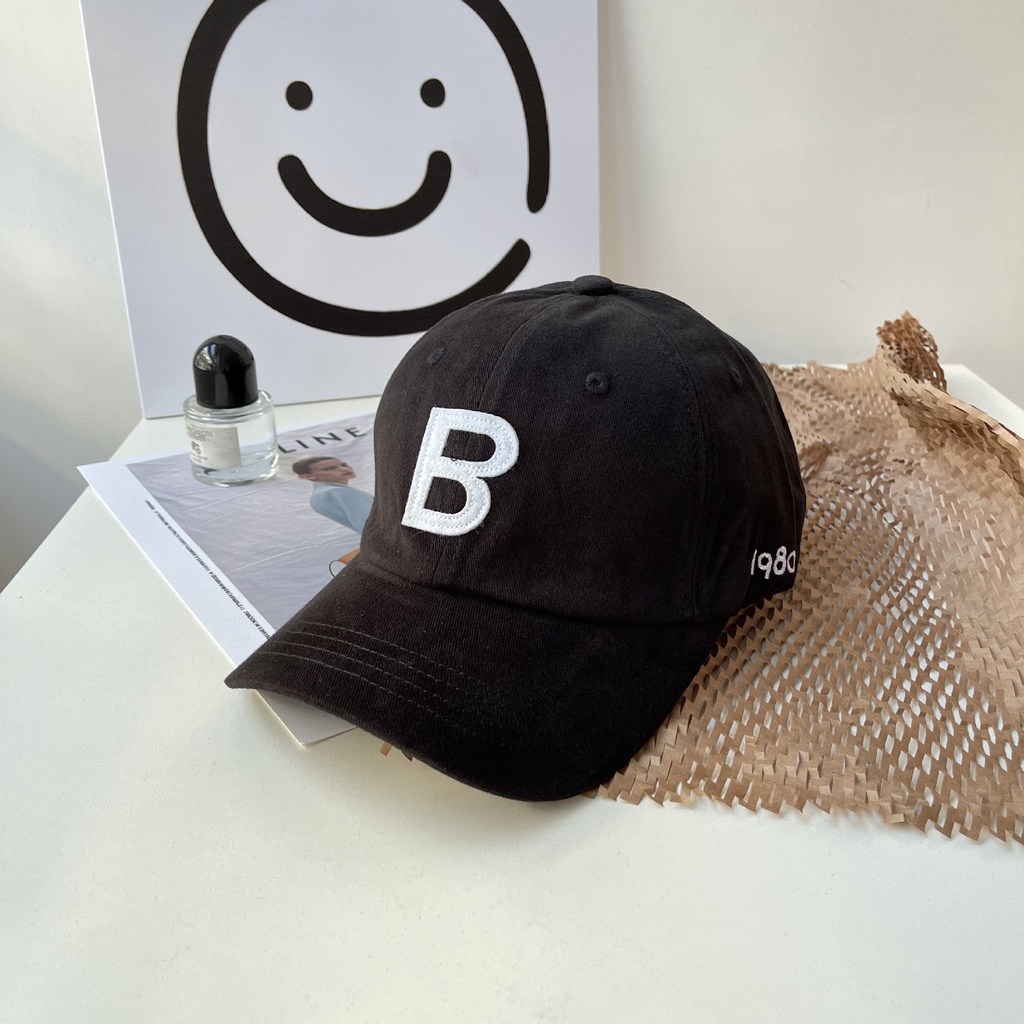 First Love Mũ Lưỡi Trai Chống Nắng Phiên Bản Hàn Quốc Thường Ngày Màu Trắng Xanh Dương Trắng In Chữ B Cho Nữ Dễ Phối Đồ